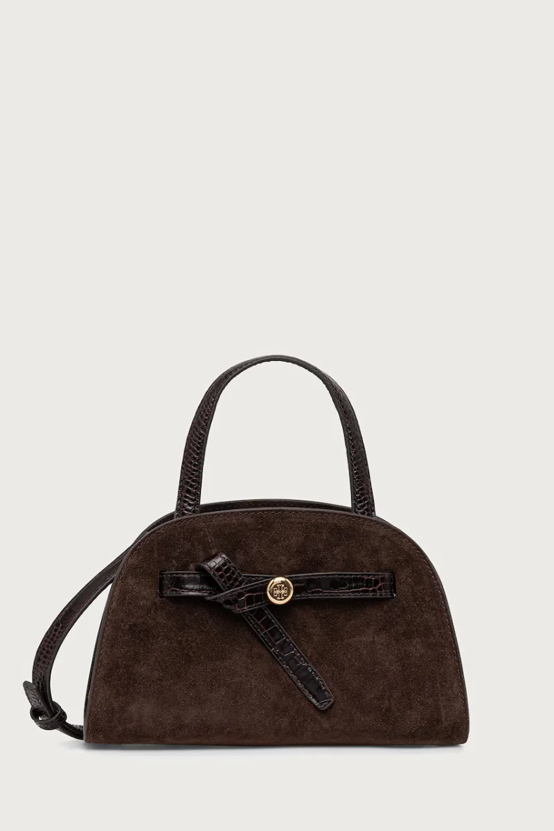 Tory Burch tote bag pentru femei din piele întoarsă Romy Small Bauletto