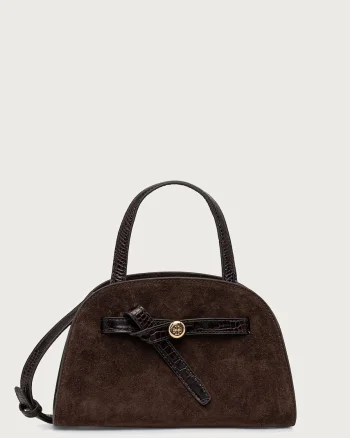Tory Burch tote bag pentru femei din piele întoarsă Romy Small Bauletto