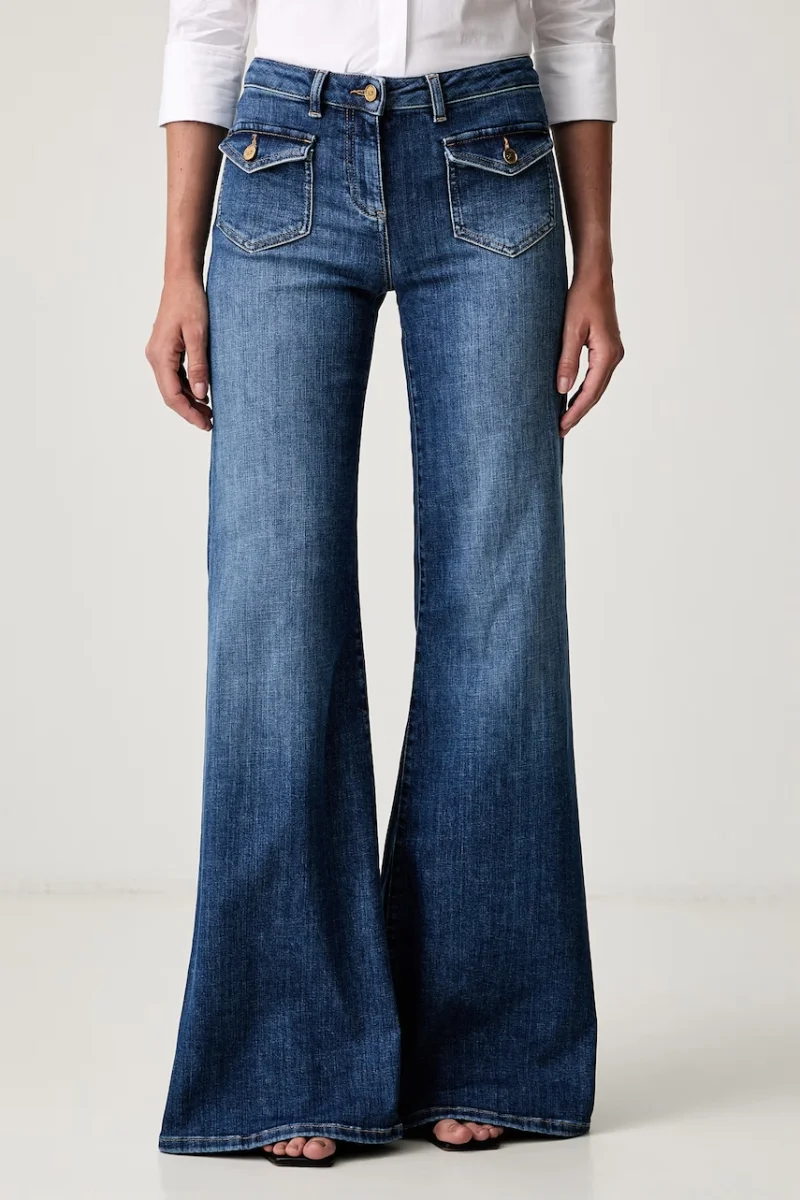 Elisabetta Franchi blugi wide leg pentru femei