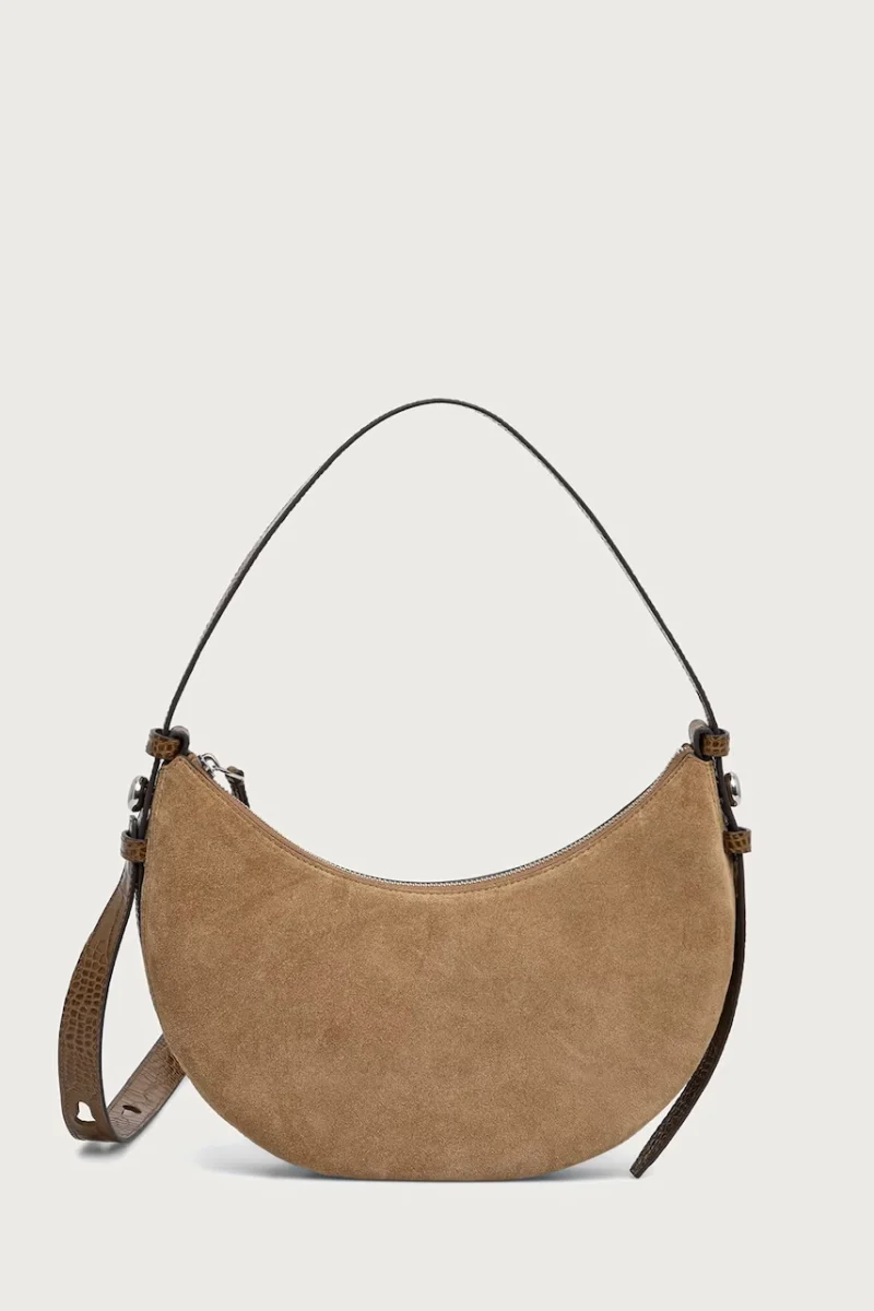Tory Burch geantă crossbody pentru femei din piele întoarsă Romy Half Moon
