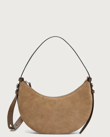 Tory Burch geantă crossbody pentru femei din piele întoarsă Romy Half Moon