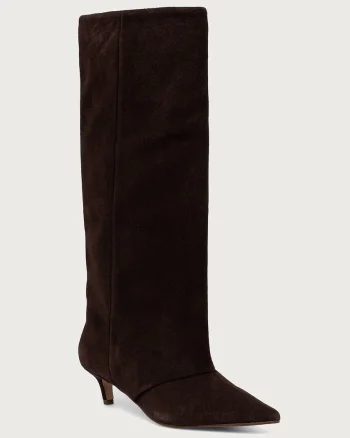 Steve Madden cizme cu toc jos pentru femei din piele întoarsă Luca
