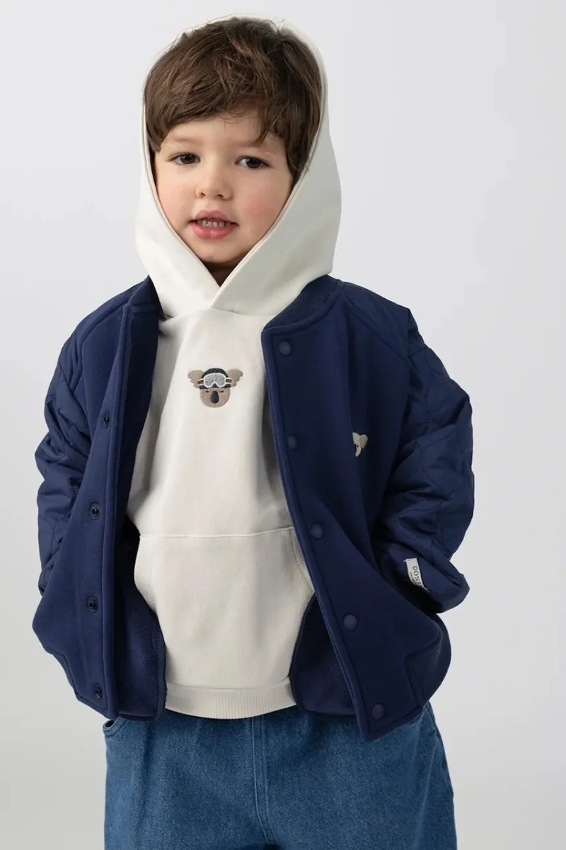 Donsje hanorac cu glugă pentru copii din bumbac cu elastan Herps Hoodie Ski Koala