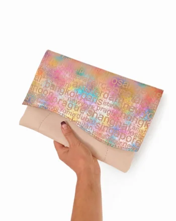 Plic handmade  din piele naturala ivoire  , cu nume de orase inscriptionate