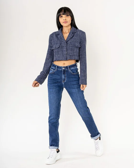 Blugi dama tip Boyfriend Nina Carter Albastru YY305-2 M10