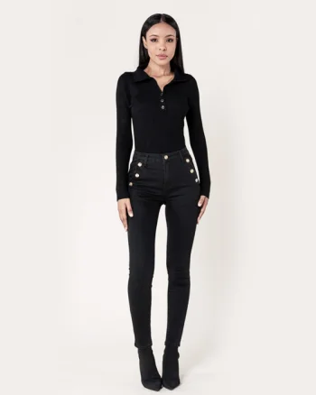 Blugi dama negri slim cu nasturi Nina Carter P217-8A M9