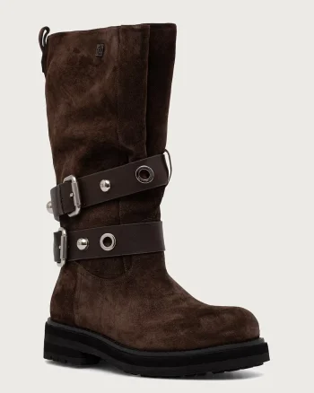 Gio+ botine pentru femei din piele întoarsă Bianca