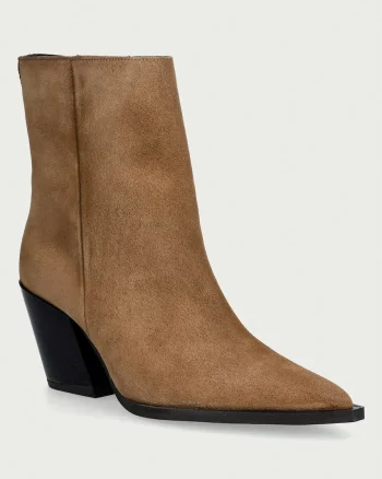 Steve Madden botine cu toc pentru femei din piele întoarsă Melle