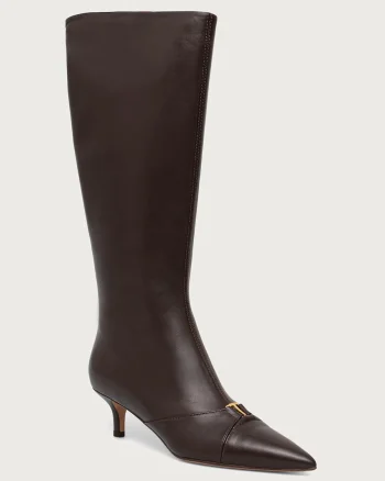 Twinset cizme cu toc cui pentru femei din piele