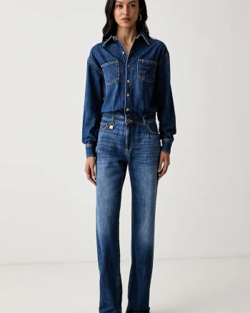 Elisabetta Franchi salopetă pentru femei din denim