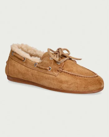 Posa loafers slip-on pentru femei din piele întoarsă Boat Loafer