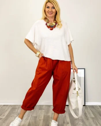 Pulover versatil cu maneca fluture din vascoza, alb