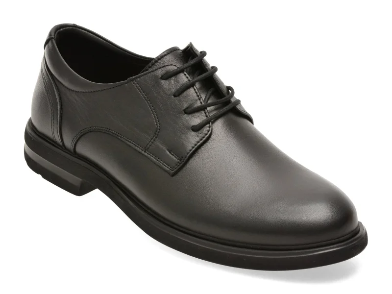 Pantofi eleganti OTTER negri, E1801, din piele naturala