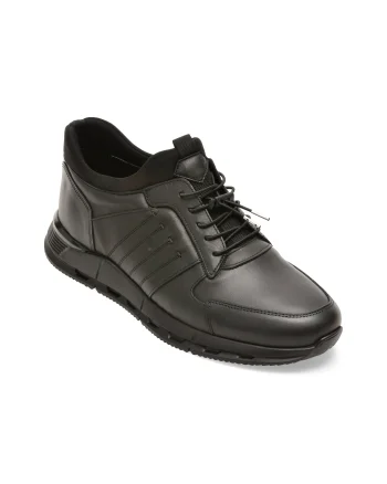 Pantofi sport OTTER negri, MT205, din piele naturala