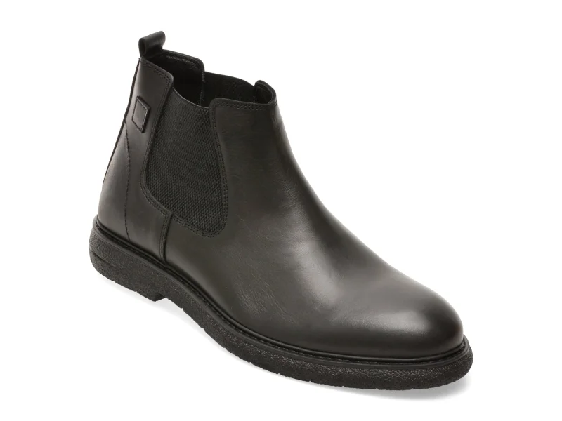 Ghete OTTER negre, PLT10, din piele naturala