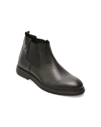 Ghete OTTER negre, PLT10, din piele naturala