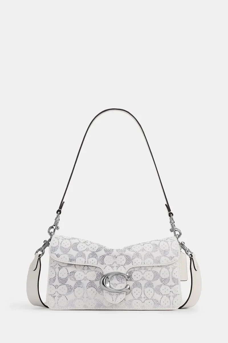 Coach geantă crossbody pentru femei din denim Soft Crystal Denim Tabby Shoulder Bag 26