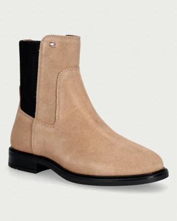 Tommy Hilfiger ghete scurte pentru femei din piele întoarsă ENAMEL FLAG SUEDE ANKLE CHELSEA