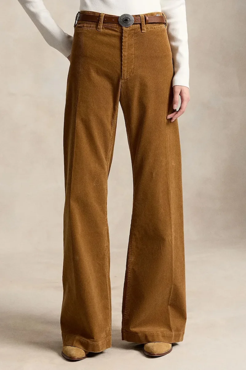 Polo Ralph Lauren pantaloni evazați flare pentru femei cu bumbac