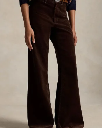 Polo Ralph Lauren pantaloni evazați flare pentru femei cu bumbac