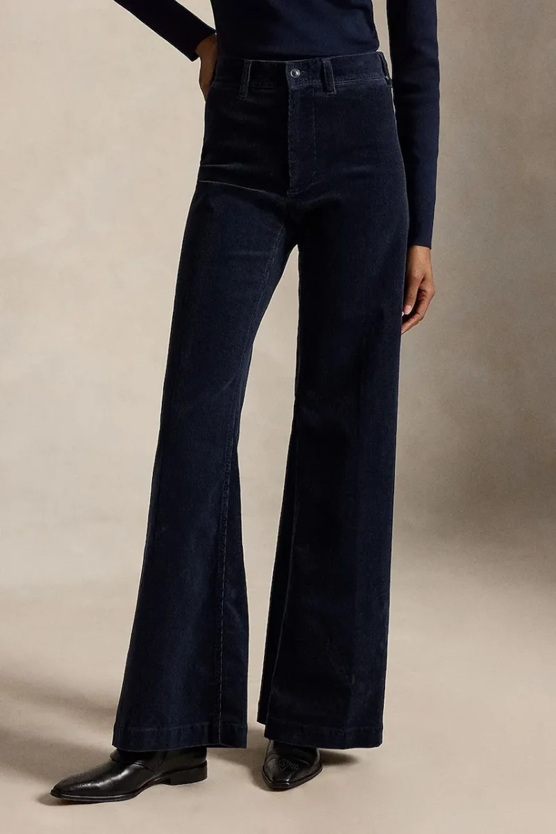 Polo Ralph Lauren pantaloni evazați flare pentru femei cu bumbac
