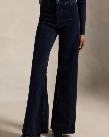 Polo Ralph Lauren pantaloni evazați flare pentru femei cu bumbac