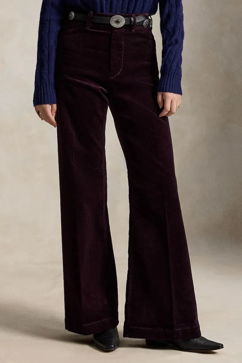 Polo Ralph Lauren pantaloni evazați flare pentru femei cu bumbac