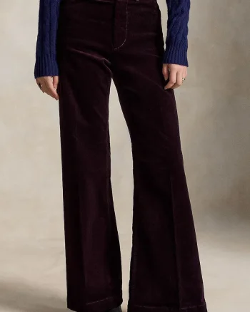 Polo Ralph Lauren pantaloni evazați flare pentru femei cu bumbac