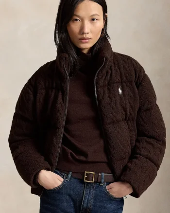 Polo Ralph Lauren geacă petrecută pentru femei cu lână
