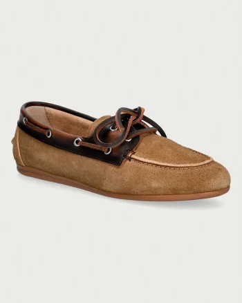Posa mocasini pentru femei din piele întoarsă Boat Loafer