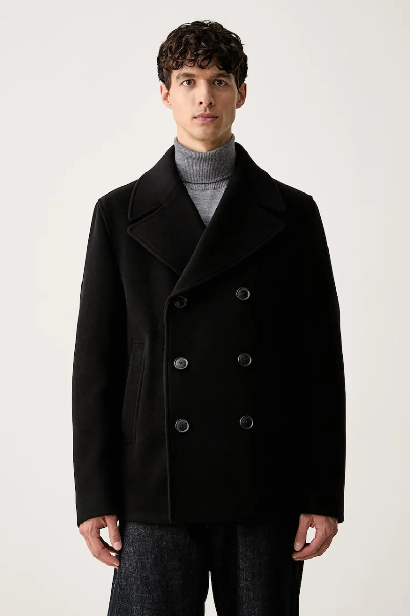 BOSS palton pentru bărbați cu lână H-Hyde-Peacoat-264