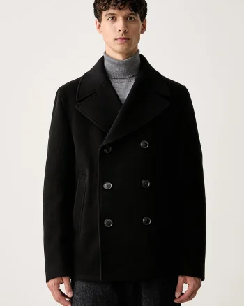 BOSS palton pentru bărbați cu lână H-Hyde-Peacoat-264