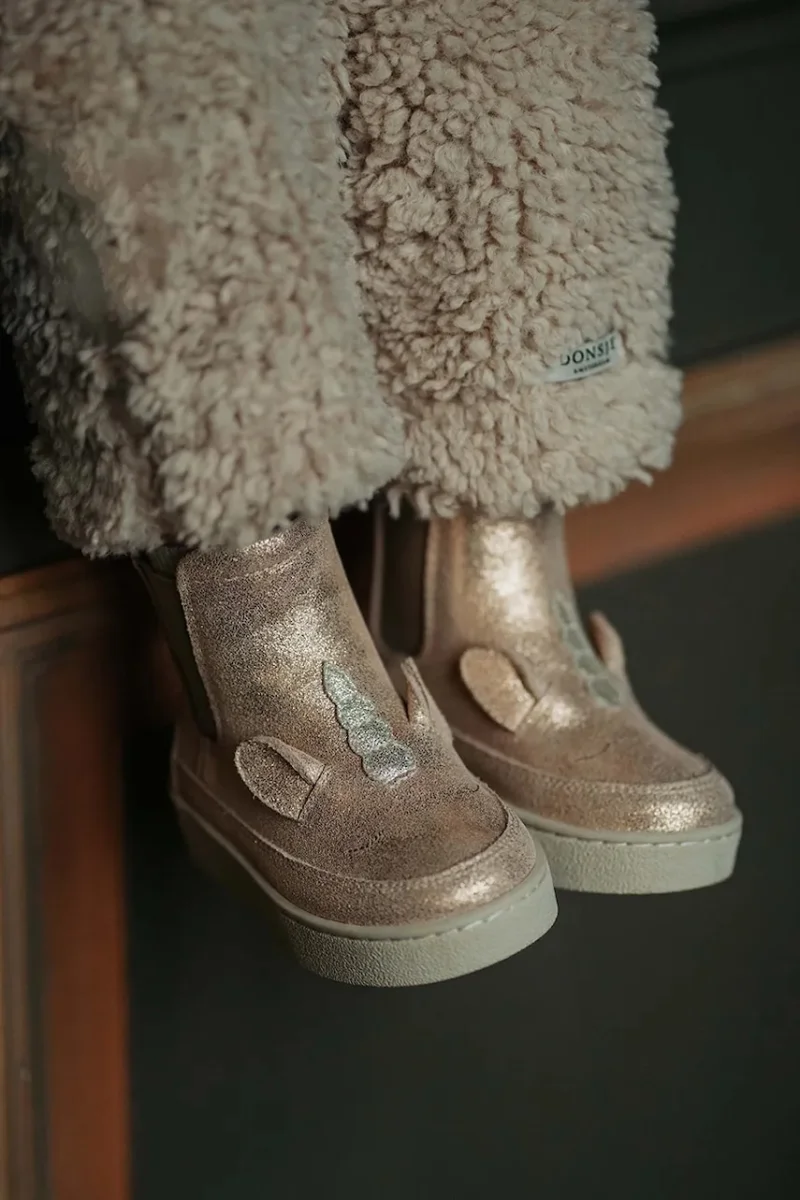 Donsje ghete scurte pentru copii din piele Kheera Boots Unicorn