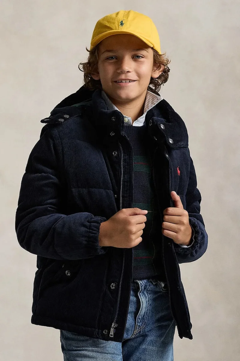 Polo Ralph Lauren geacă cu puf pentru copii din bumbac