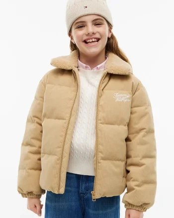Tommy Hilfiger geacă de tranziție pentru copii din catifea reiată