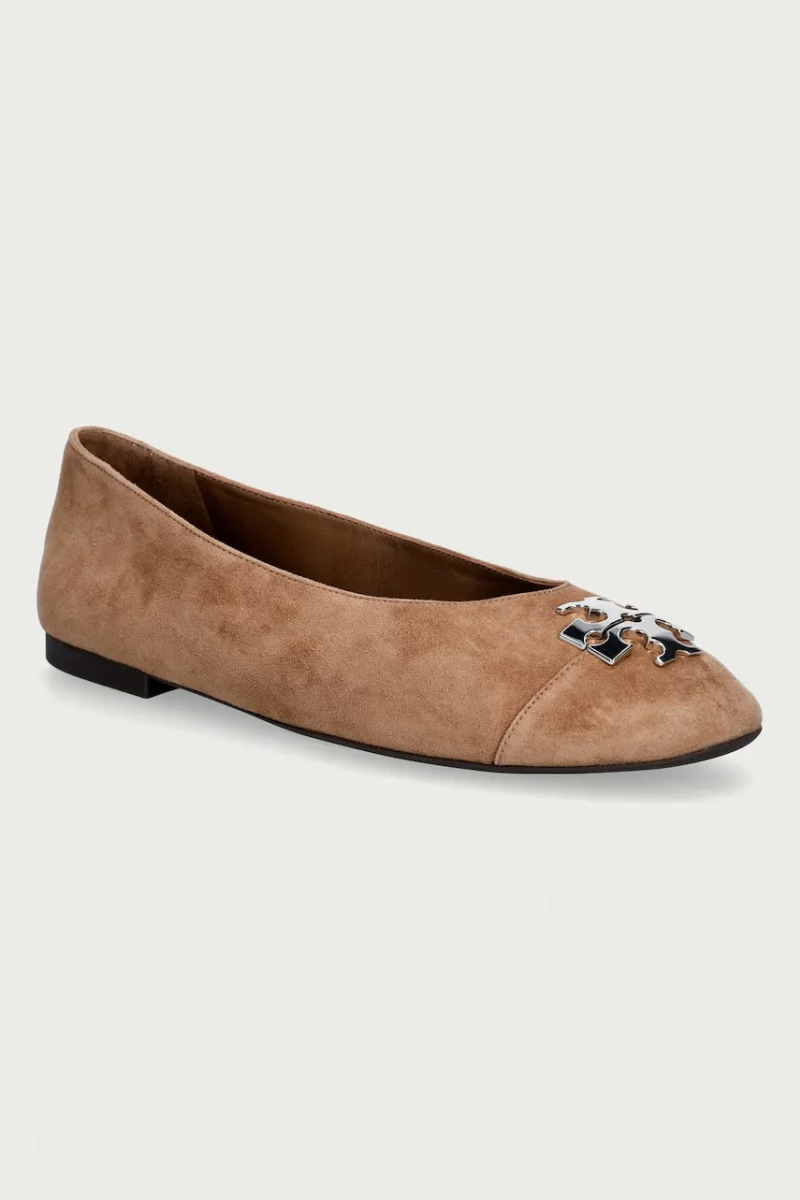 Tory Burch balerini din piele întoarsă Charlie Ballet