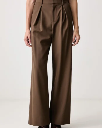 MM6 Maison Margiela pantaloni straight pentru femei cu amestec de lână