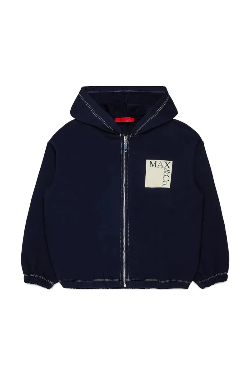 Max&Co. hanorac cu fermoar și glugă pentru copii din bumbac MAXS18F SWEAT-SHIRT