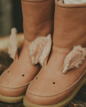 Donsje ghete de iarna pentru copii din piele Wadudu Exclusive Boots Fluffy Bunny