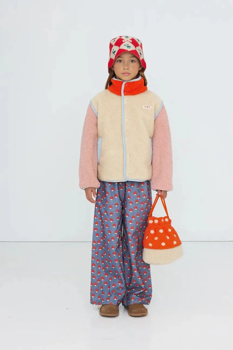 Tinycottons hanorac cu fermoar pentru copii din polar COLOR BLOCK SHERPA JACKET