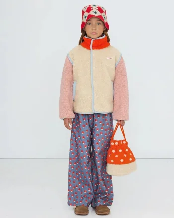 Tinycottons hanorac cu fermoar pentru copii din polar COLOR BLOCK SHERPA JACKET