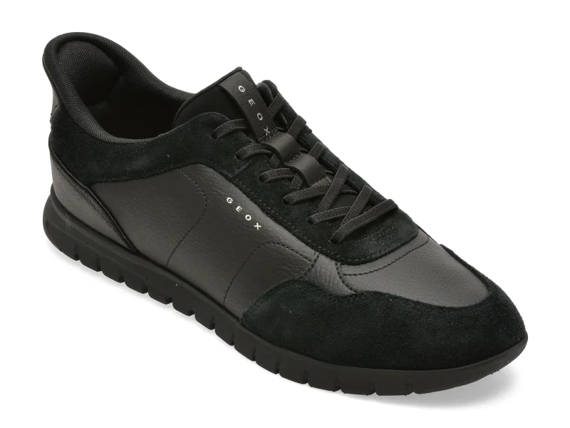 Pantofi sport GEOX negri, U66NEA, din piele ecologica