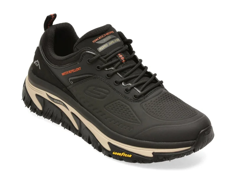 Pantofi sport SKECHERS negri, 237333, din piele ecologica