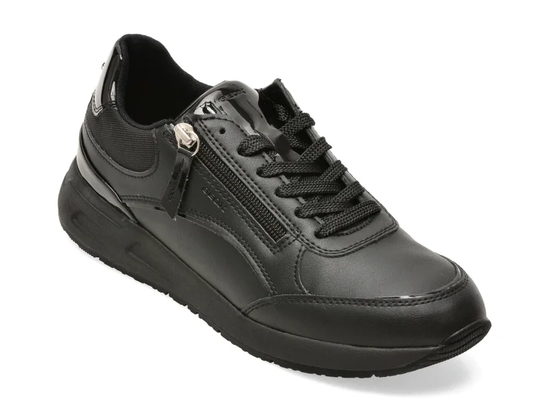 Pantofi sport GEOX negri, D65NQB, din piele ecologica