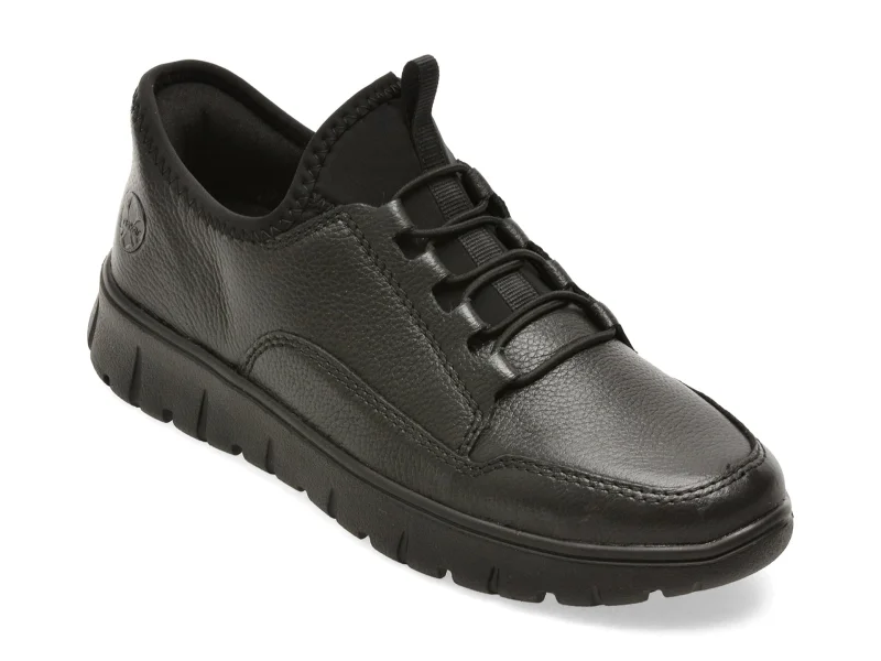 Pantofi sport RIEKER negri, N1357, din piele naturala