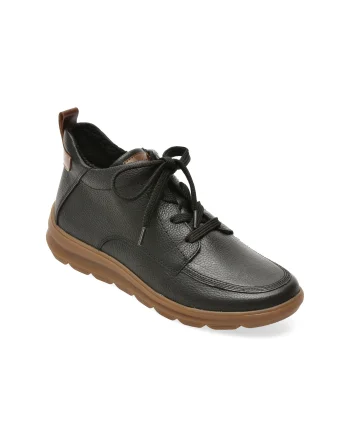 Ghete RIEKER negre, Z0002, din piele naturala