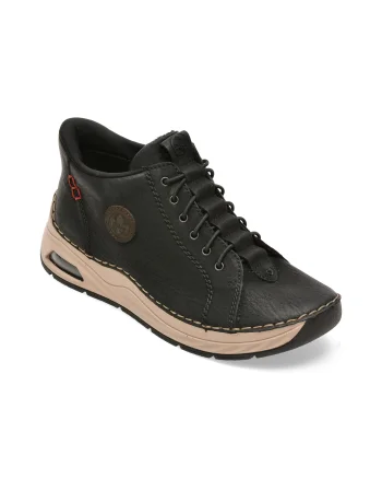 Ghete RIEKER negre, 44550, din piele ecologica