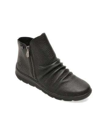Ghete RIEKER negre, Z0056, din piele naturala