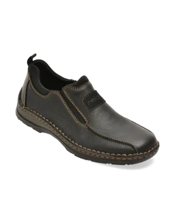 Pantofi RIEKER negri, 5363, din piele naturala