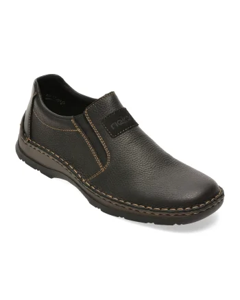 Pantofi RIEKER negri, 5370, din piele naturala